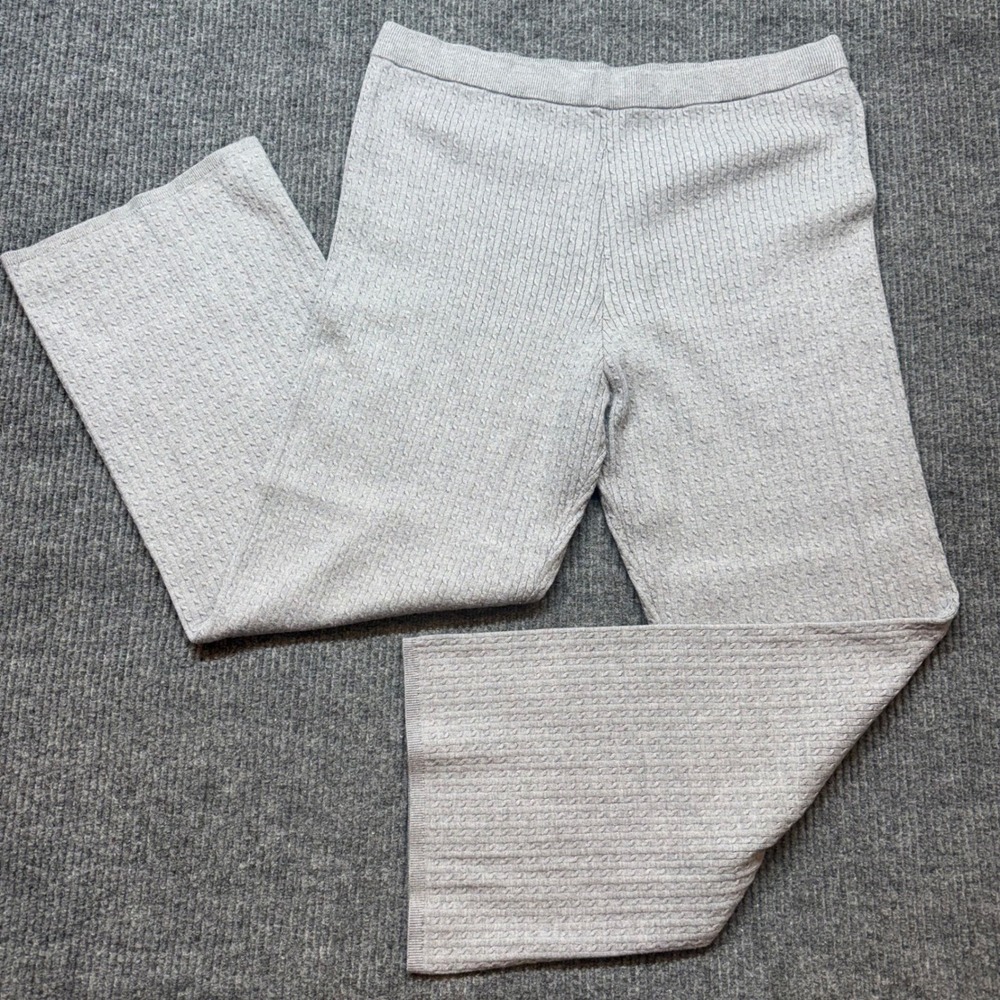 Victoria's Secret Lounge Pants Womens XXL Gray Cable Knit Wide Leg Sleepwear